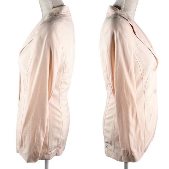 Vintage Louis Feraud Womens 2 Piece Suit Pantsuit Peach Pockets F36 XS US4 - Picture 4 of 15